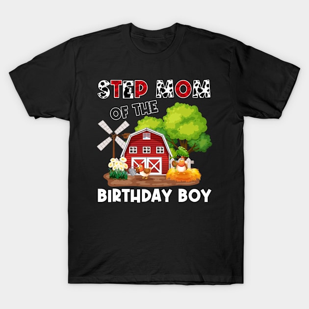 Step Mom Of Birthday For Girl Cow Farm Birthday Cow T-Shirt by Hesti Design